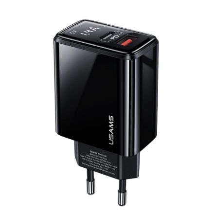 USAMS T40 PD + QC3.0 Ports Fast Charger Power Adapter with Digital Display