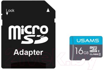 Usams MicroSDHC memory card 16GB Class 6 + SD adapter